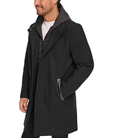 Kenneth Cole Men's Removable Hood Button Car Coat