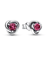 Pandora October Pink Eternity Circle Stud Earrings