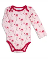 Baby Mode Girls Hearts Bodysuit, Pants and Vest, 3 Piece Set