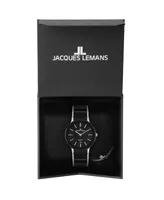 Jacques Lemans Unisex Dublin Watch with High-Tech Ceramic Strap, Solid Stainless Steel, 1-1855