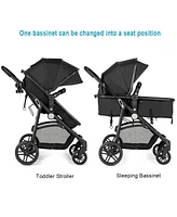 Slickblue Girls 2-in-1 Foldable Pushchair Newborn Baby Stroller