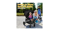 Slickblue Kids 5-Point Harness Lightweight Stroller with Foot Cover and Adjustable Backrest