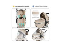 Folding Aluminum Infant Reversible Stroller with Diaper Bag