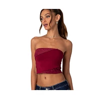 Women's Lace Patchwork Tube Top