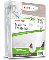 Guardmax Waterproof Zippered Mattress Encasement - Short Queen Size (9-11 Deep) - White