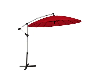 10 ft Patio Offset Umbrella Market Hanging for Backyard Poolside Lawn Garden