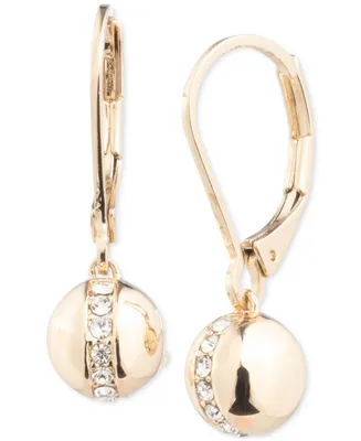 Lauren Ralph Lauren Gold-Tone Pave Bead Drop Earrings