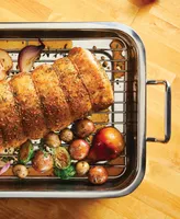 Farberware Classic Series Stainless Steel 17" x 12.25" Roaster with Rack