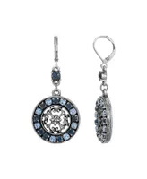 2028 Crystal Round Filigree Drop Earrings