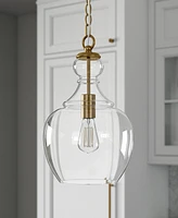 Hudson & Canal Verona 11" Glass Shade Wide Pendant