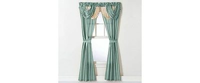 Kate Aurora Satin Semi Sheer Complete 5 Piece Window a Bag Attached Curtain Set