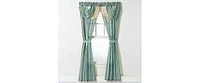 Kate Aurora Satin Semi Sheer Complete 5 Piece Window a Bag Attached Curtain Set