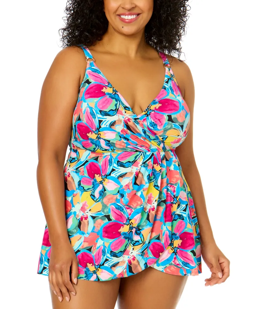One Piece Bathing Suit Skirt Attached