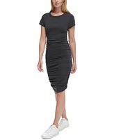 Dkny Sport Women's Ruched Short-Sleeve Dress