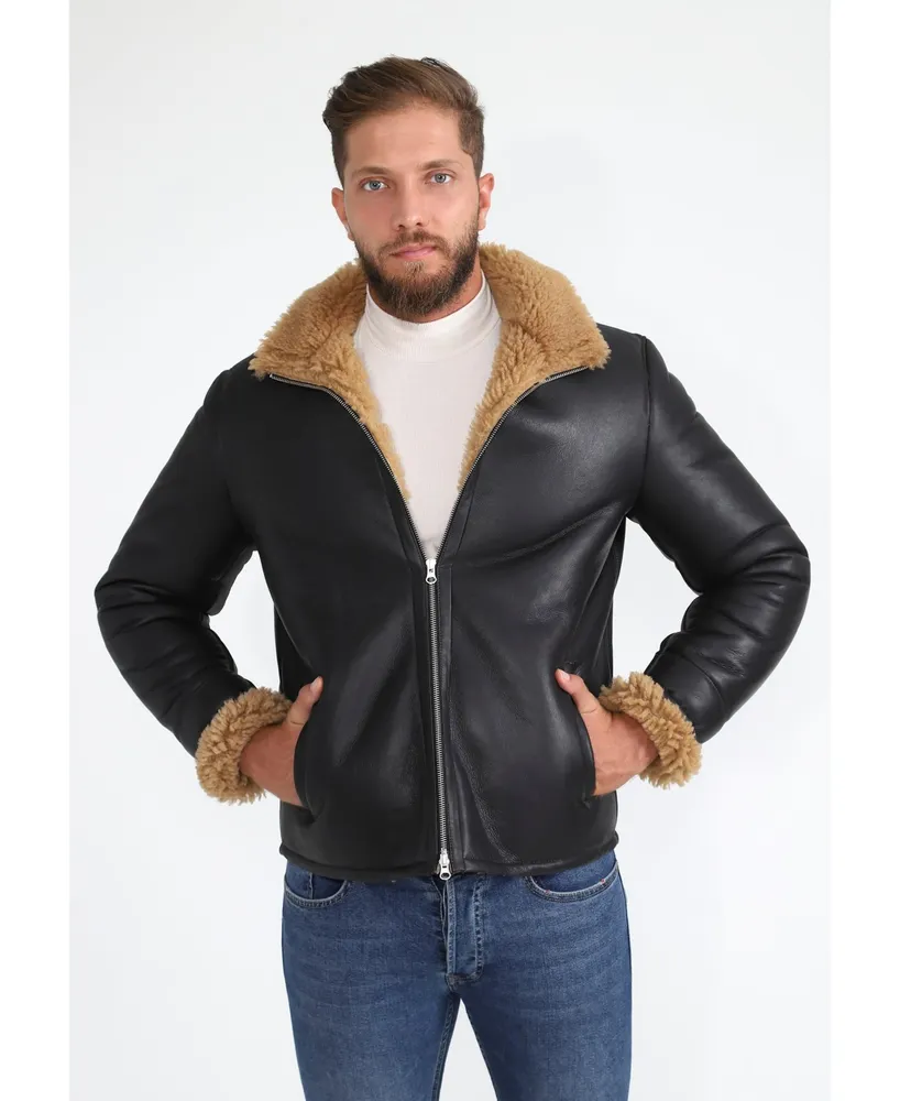 Furniq Uk Men's Shearling Casual Jacket