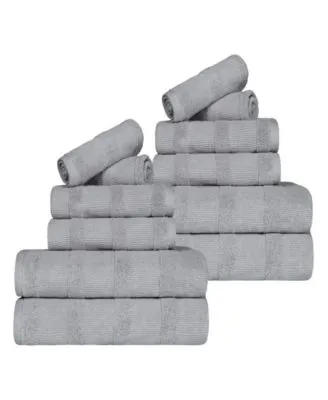 Superior Roma Ribbed Turkish Cotton Quick Dry Solid Assorted Highly Absorbent Towel Collection