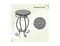 Plant Stand with Weather Resistant Ceramic Tile Tabletop
