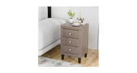 Modern Nightstand with 3 Drawers for Bedroom Living Room