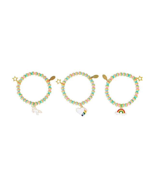 Zomi Gems Girl's Bright Gum Ball Unicorn Bracelet Set