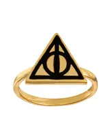 Harry Potter Womens 18K Yellow Gold Plated Deathly Hallows Ring