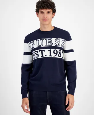 Guess Men's Logo Stripe Sweater