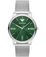 Emporio Armani Men's Minimalist Stainless Steel Mesh Bracelet Watch 42mm