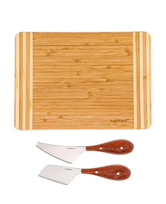 BergHOFF Bamboo 3 Piece Striped Board and Aaron Probyn Cheese Knives Set
