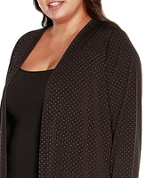 Belldini Black Label Plus Textured Metallic Print Cardigan Sweater