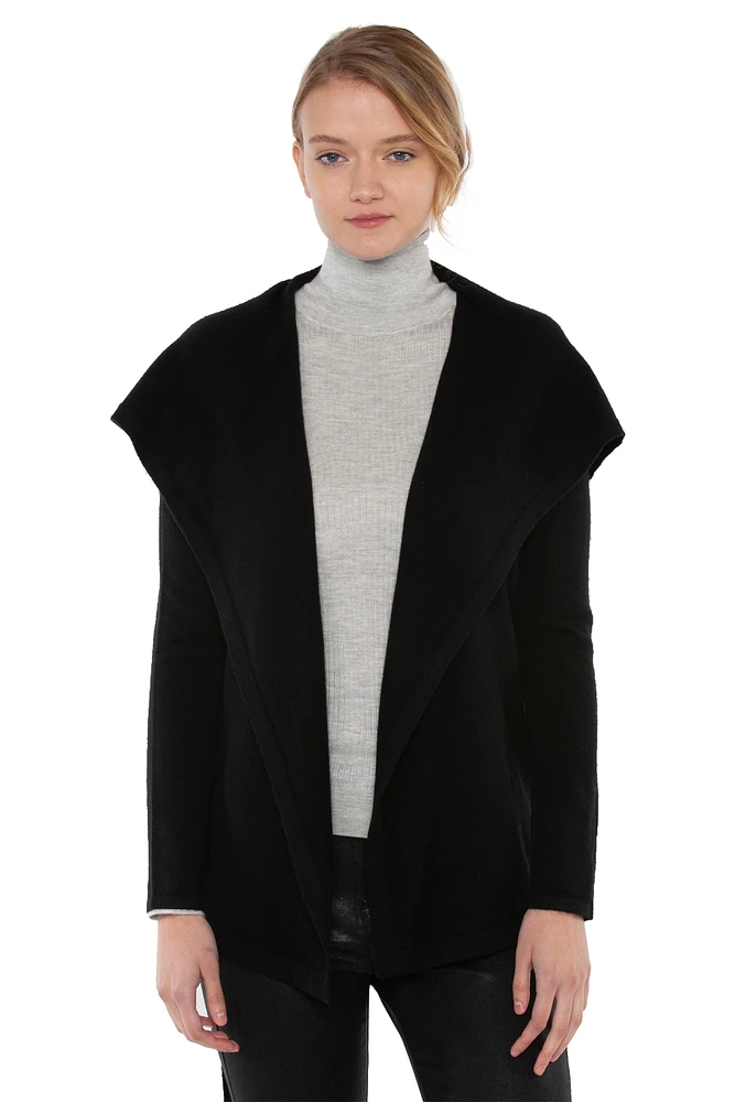 Jennie Liu Women's 100% Pure Cashmere Long Sleeve Belted Cardigan Sweater