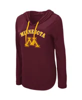 Women's Colosseum Maroon Minnesota Golden Gophers My Lover Lightweight Hooded Long Sleeve T-shirt