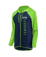 Women's Fanatics College Navy Seattle Seahawks Forever Fan Logo Full-Zip Hoodie