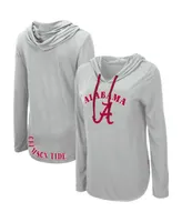 Women's Colosseum Heather Gray Alabama Crimson Tide My Lover Lightweight Hooded Long Sleeve T-shirt