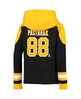 Big Boys David Pastrnak Black Boston Bruins Ageless Must-Have V-Neck Name and Number Pullover Hoodie