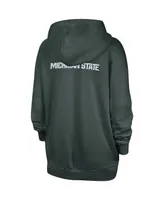 Women's Nike Green Michigan State Spartans Sideline Two-Hit Club Fleece Pullover Hoodie