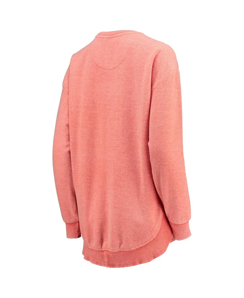 Women's Pressbox Orange Distressed Clemson Tigers Ponchoville Pullover Sweatshirt