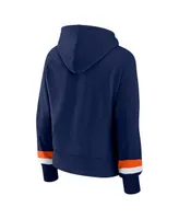 Women's Fanatics Navy Denver Broncos Over Under Pullover Hoodie