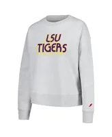 Women's League Collegiate Wear Ash Lsu Tigers Boxy Pullover Sweatshirt