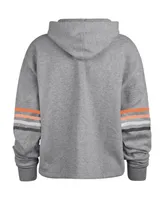 Women's '47 Brand Heather Gray Distressed Cincinnati Bengals Upland Bennett Pullover Hoodie