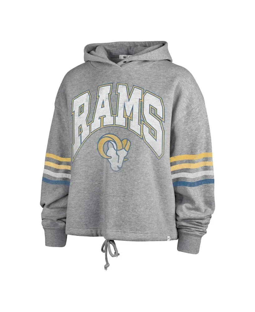 Women's '47 Brand Heather Gray Distressed Los Angeles Rams Upland Bennett Pullover Hoodie