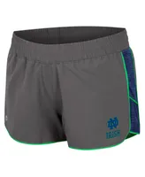 Women's Colosseum Gray Notre Dame Fighting Irish Pull The Switch Running Shorts