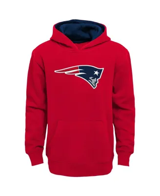 Big Boys Red New England Patriots Prime Pullover Hoodie