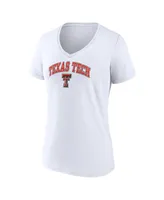 Women's Fanatics White Texas Tech Red Raiders Evergreen Campus V-Neck T-shirt