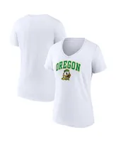 Women's Fanatics White Oregon Ducks Evergreen Campus V-Neck T-shirt