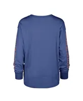 Women's '47 Brand Royal Distressed Denver Broncos Tom Cat Long Sleeve T-shirt