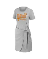 Women's Wear by Erin Andrews Heather Gray Tennessee Volunteers Knotted T-shirt Dress