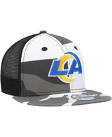 Youth Boys and Girls New Era Camo Los Angeles Rams Trucker 9FIFTY Snapback Hat