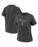 Women's Wear by Erin Andrews Charcoal Distressed Colorado Buffaloes Boyfriend T-shirt