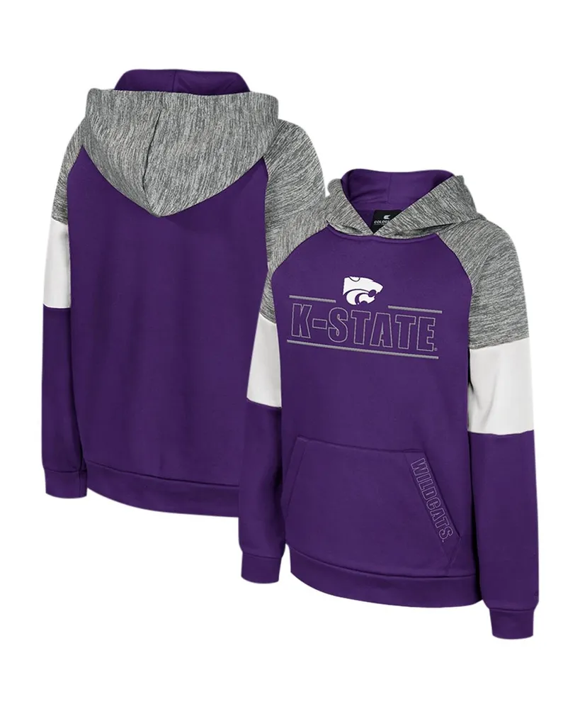 Big Boys Colosseum Purple Kansas State Wildcats Live Hardcore Raglan Pullover Hoodie