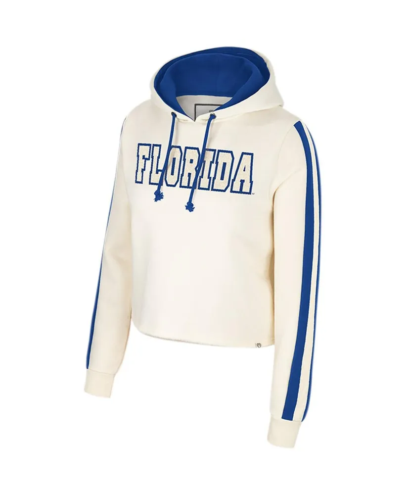 Women's Colosseum Cream Florida Gators Perfect Date Cropped Pullover Hoodie