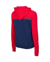 Women's Colosseum Red, Navy Arizona Wildcats Aidan Lightweight Quarter-Zip Hoodie